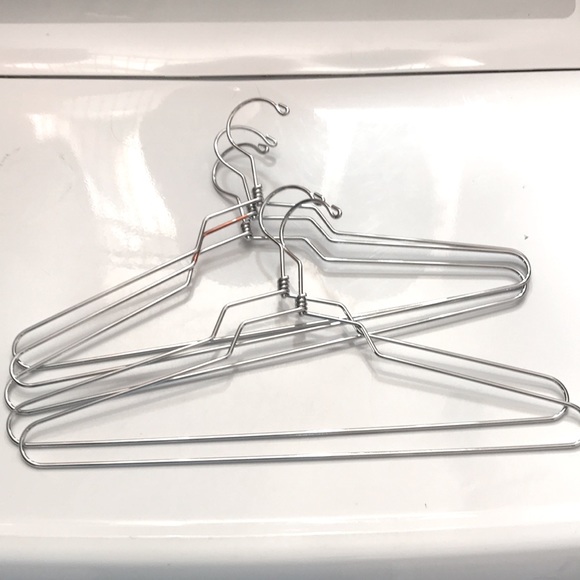 Set of 5 Container Store Silver Hangers - Picture 1 of 4
